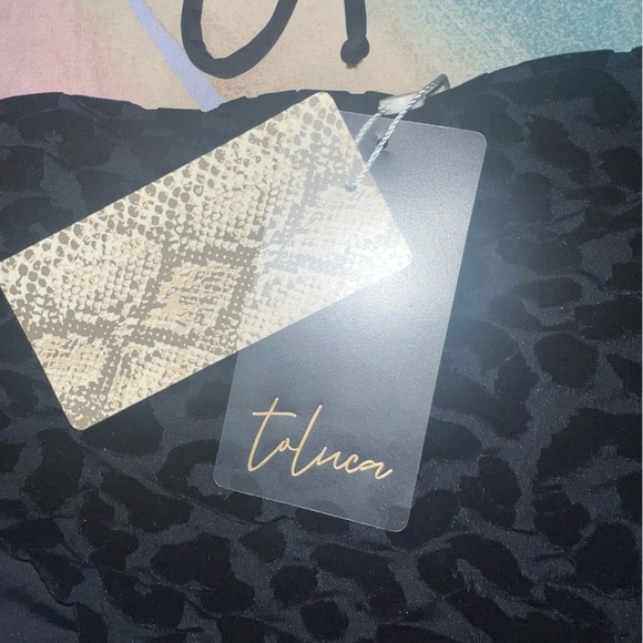 Toluca Swim Bikini Set black leopard print women’s size L bottom XL top NWT - Picture 4 of 7